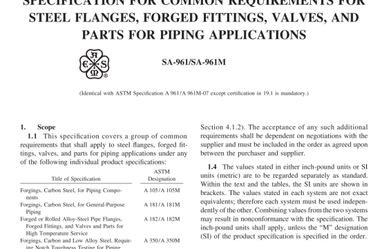 ASME SA-961 pdf free download