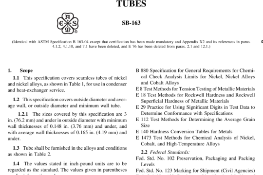 ASME SB 163 pdf free download